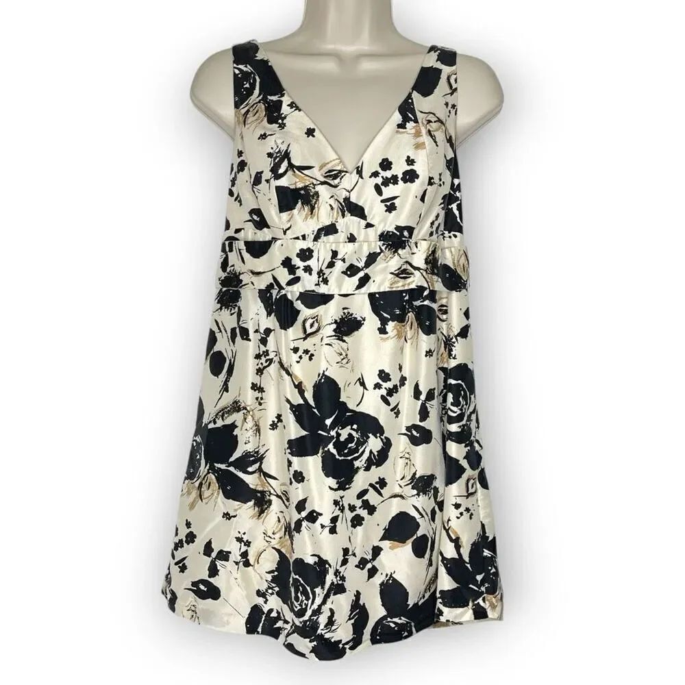 The Limited Y2K Baby Doll Satin Tank Top Empire Waist Floral Women’s Size Medium
